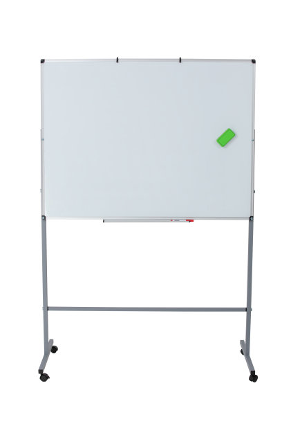 用于标记的磁性板，隔离在白色背景上的两条腿上。学习和规划的概念。图片下载