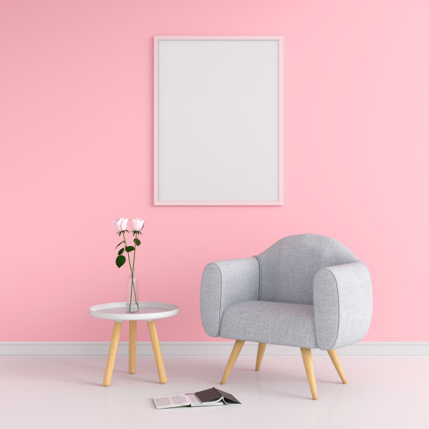 空白相框的模型墙上，情人节概念图片下载