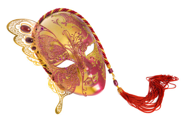 金色调威尼斯狂欢节面具图片下载