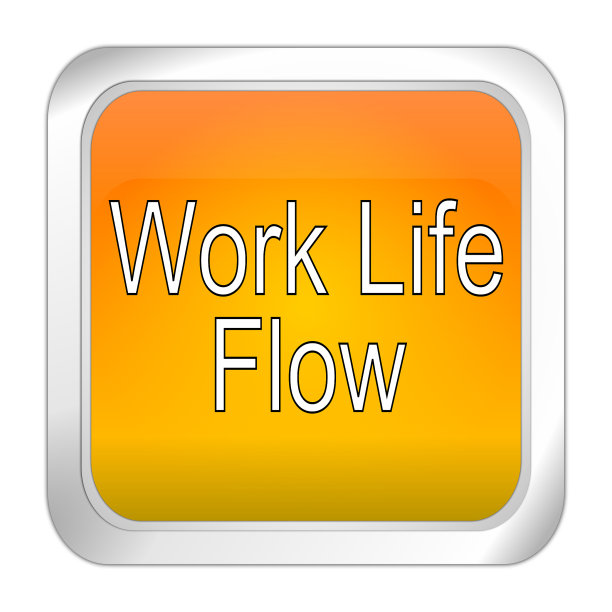 工作生活流程按钮- 3D插图图片下载