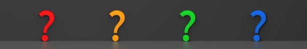 问号，红，黄，金，绿，蓝，问号，询问符号，标点符号，3d渲染图片下载