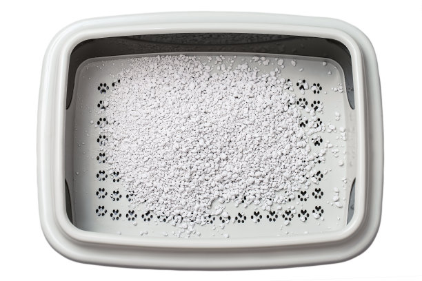 白色背景下的干净猫砂箱图片下载