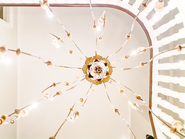 超大的金色中心大堂吊灯图片下载