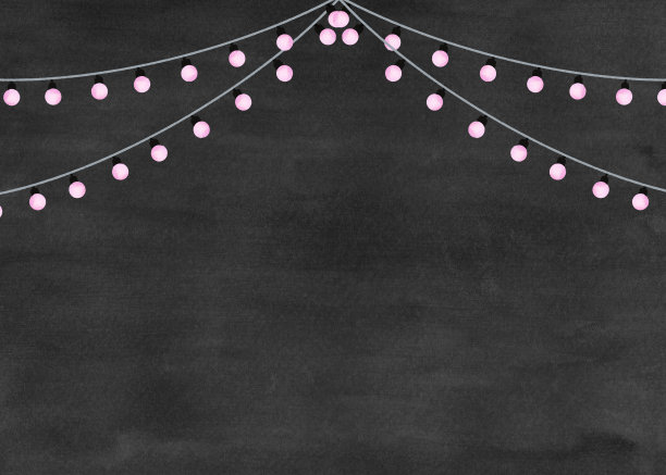 空白黑板上的水彩派对灯泡图片下载