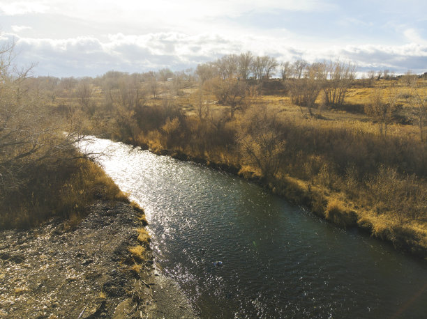 Uncompaghre河在乡村三角洲的私人财产地区图片下载
