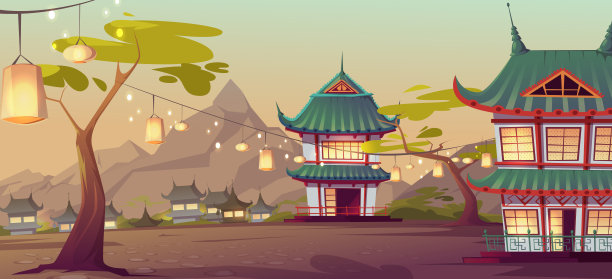 中国，亚洲的传统房屋村庄图片下载