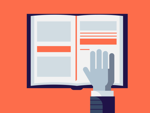 手在一个打开的书图标。图片下载
