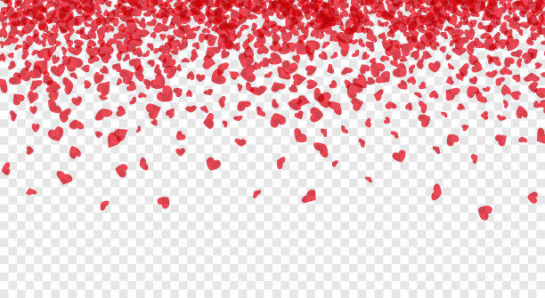 情人节的背景是粉红色的心落在透明的格子上。图片下载