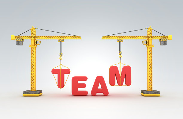 塔吊与TEAM Word - 3D渲染图片下载