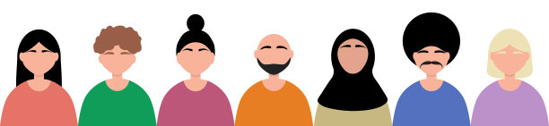 世界人民的友谊。来自不同国家的男性和女性平面设计孤立在白色。卡通矢量图图片下载