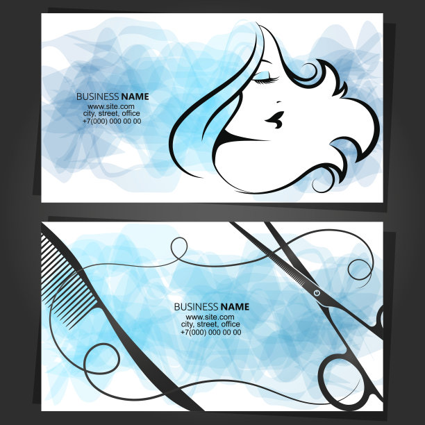 名片美容院发型师理念图片下载
