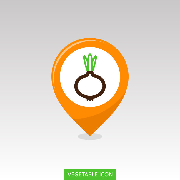 洋葱平针地图图标。蔬菜矢量图片下载