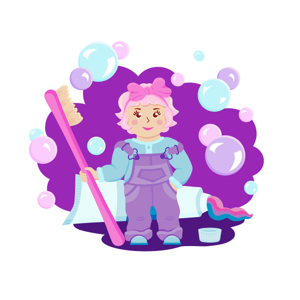 关于他们的牙齿保健的专题插图。图片下载