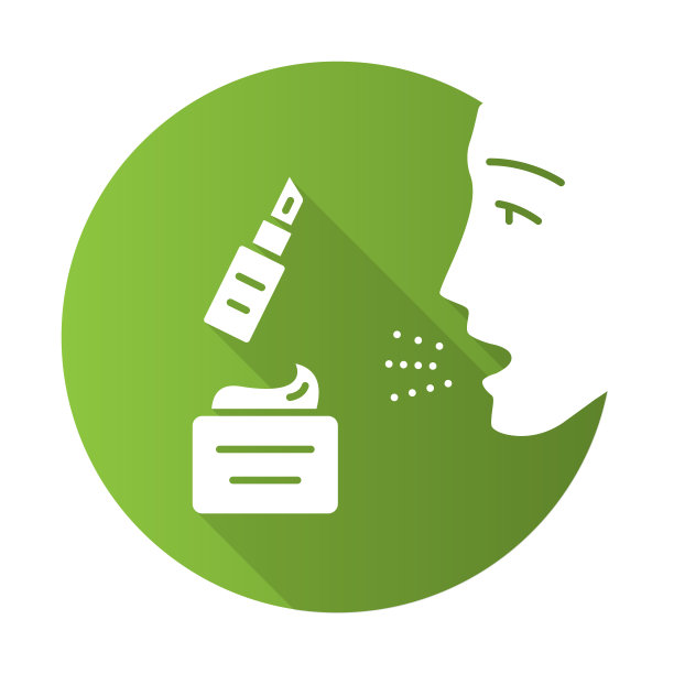 化妆品过敏平面设计长阴影字形图标图片下载