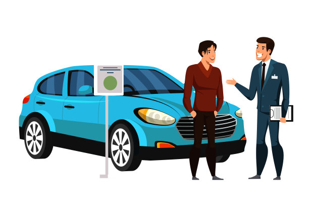 经销商向汽车展厅客户咨询白色图片下载