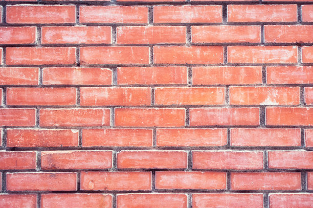 真正的红色仿古复古砖色调的设计元素，中式街道屋的图案墙背景。图片下载