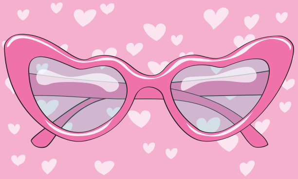 时尚复古眼镜在有趣的背景图片下载