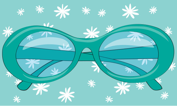 时尚复古眼镜在有趣的背景图片下载