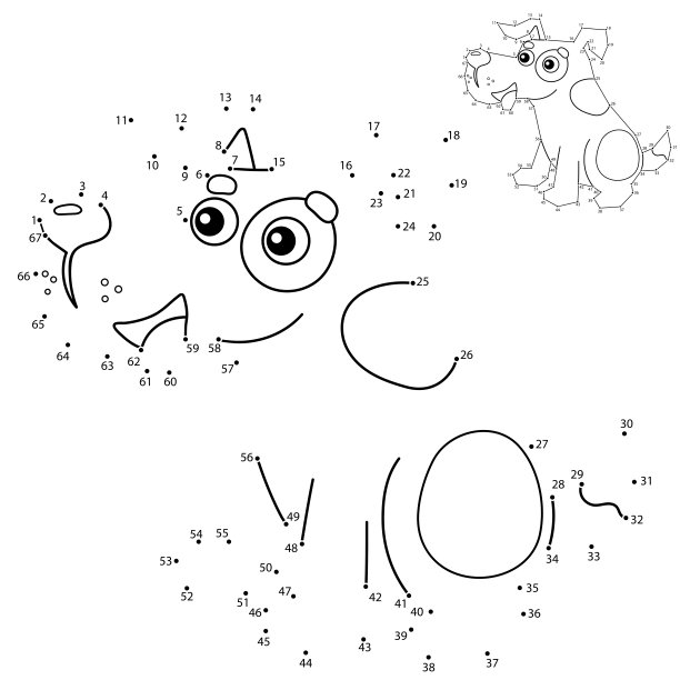 益智游戏的孩子:数字游戏。卡通狗。宠物。儿童涂色书。图片下载