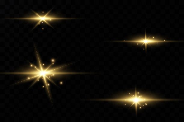 带有黄色尘土的旗帜。灯光效果在美丽的横幅。尘的效果。灰尘颗粒在黑暗的背景上闪烁。矢量插图。magic.Christmas。图片下载