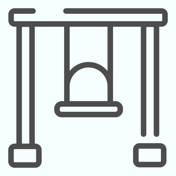 儿童秋千线图标。婴儿跷跷板矢量插图孤立在白色。儿童操场轮廓风格设计，为网页和应用程序设计。Eps 10。图片下载