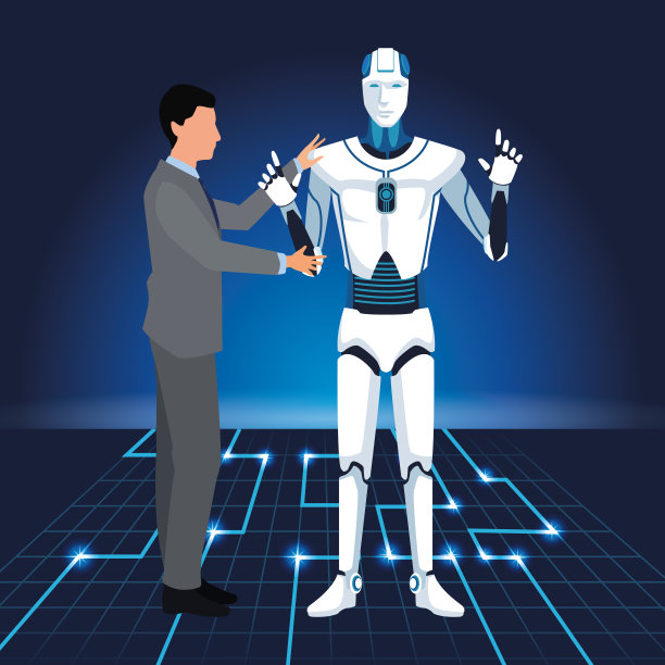 人工智能技术人编程半机械人图片下载