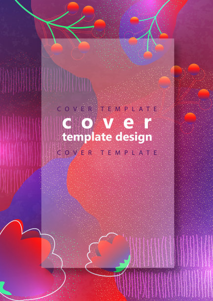 明亮的颜色背景。波浪形状，抽象的花，许多画线。设计模板横幅，传单或海报。图片下载