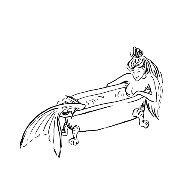 矢量美人鱼放松在浴缸图片下载