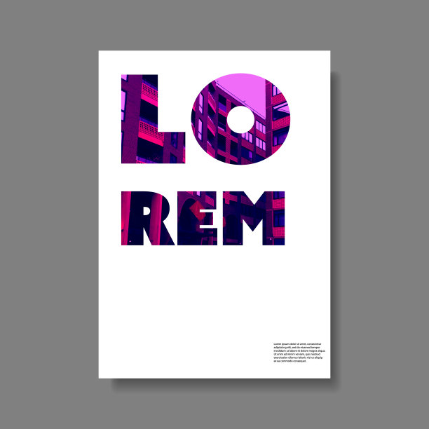 传单或封面设计-紫色建筑物背景图片下载