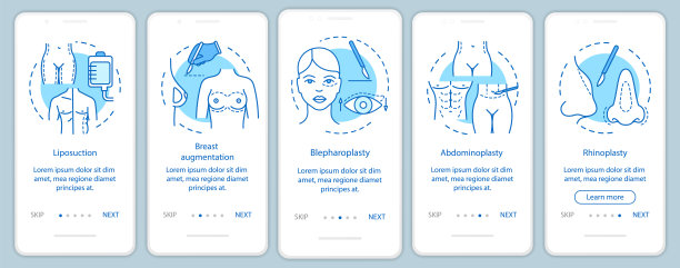 手机应用页面上的整形手术服务带有线性概念图片下载