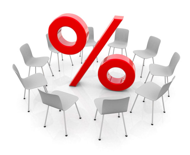 办公椅以百分比符号开会图片下载