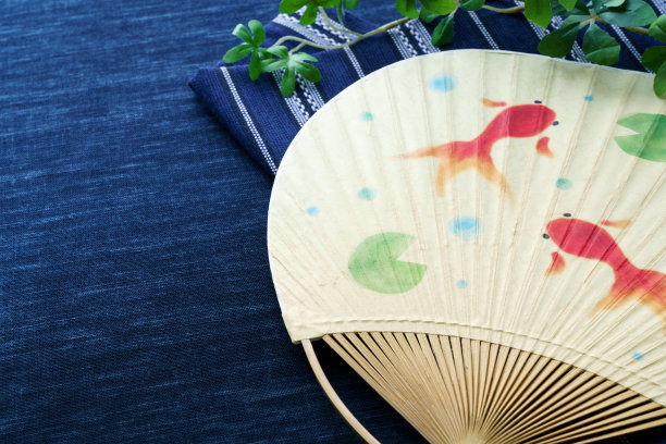 日本夏日场景与日本扇。(夏天图片)图片下载