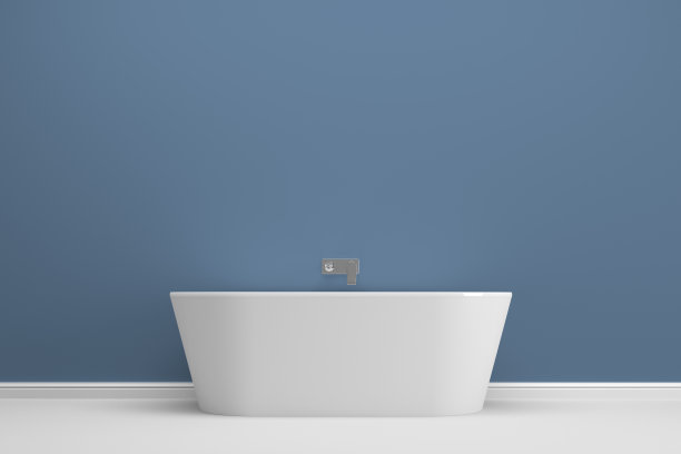 豪华干净的温泉浴室内饰有陶瓷浴缸图片下载