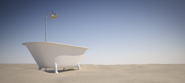 豪华干净的温泉浴室内饰有陶瓷浴缸图片下载