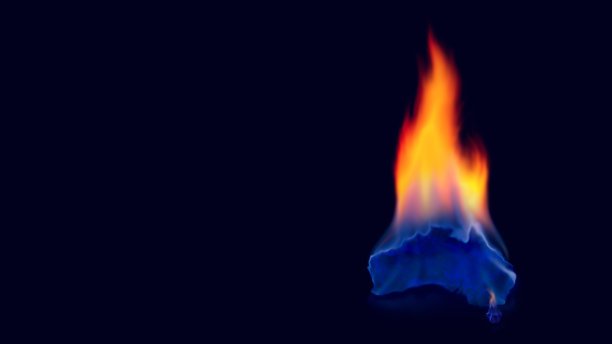 澳大利亚火地图在黑暗的背景。图片下载