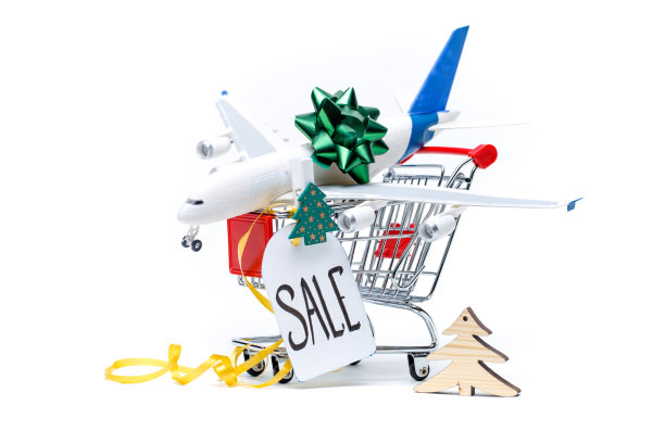 铁电车与飞机，明信片，木制圣诞树的照片图片下载