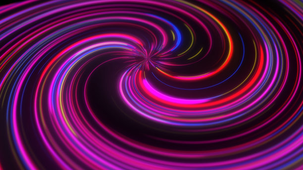 抽象的彩色霓虹灯漩涡背景图片下载