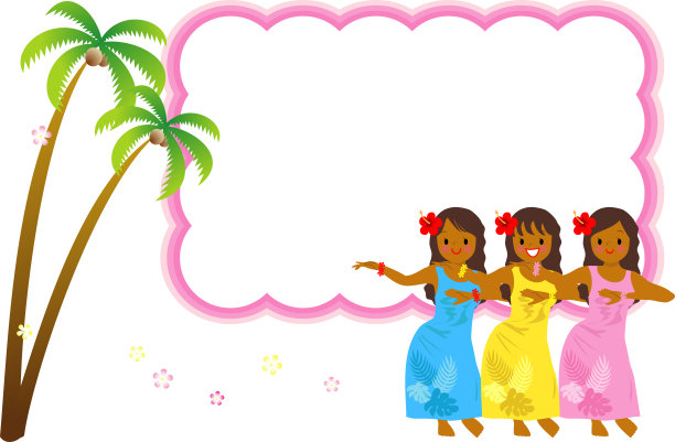 年轻女子跳草裙舞图片下载