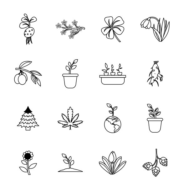 春季图标集设计，季节图标12个图片下载