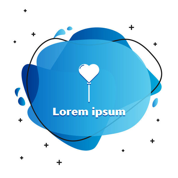 白色气球心形，丝带图标孤立在白色背景上。带有液体形状的抽象横幅。矢量图图片下载