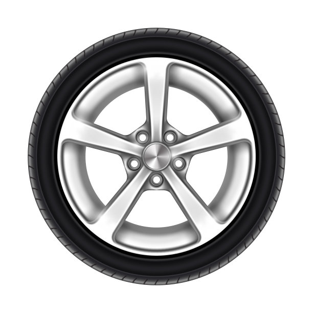 隔离汽车车轮，轮胎或轮胎上白色图片下载