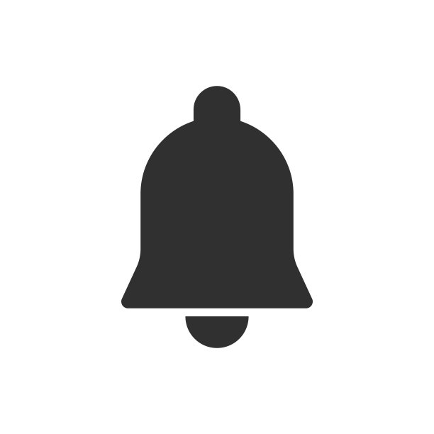 扁平风格的铃铛图标按钮形状。铃声，铃声，闹钟订阅标志标志。矢量插图形象。孤立在白色背景上。图片下载