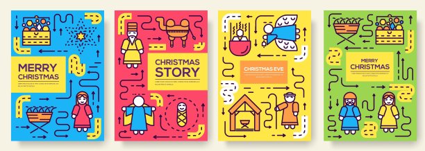 圣诞快乐向量小册子卡套图片下载