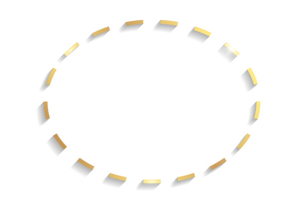 闪亮的金色虚线椭圆框架。图片下载