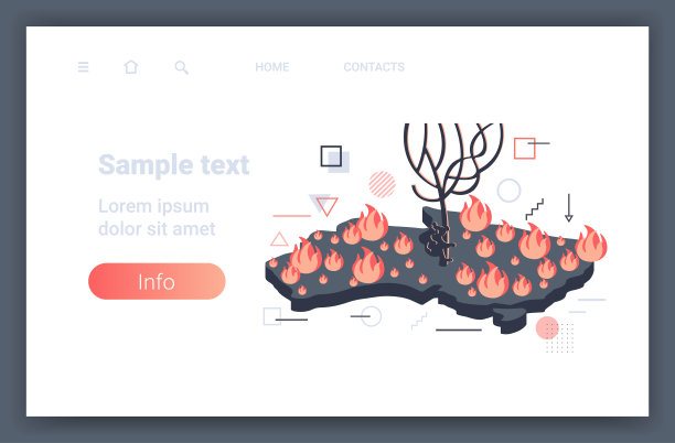 横版澳大利亚地图森林火灾考拉图片下载