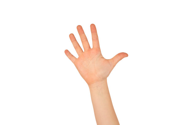 孩子们的手放在白色的背景上图片下载