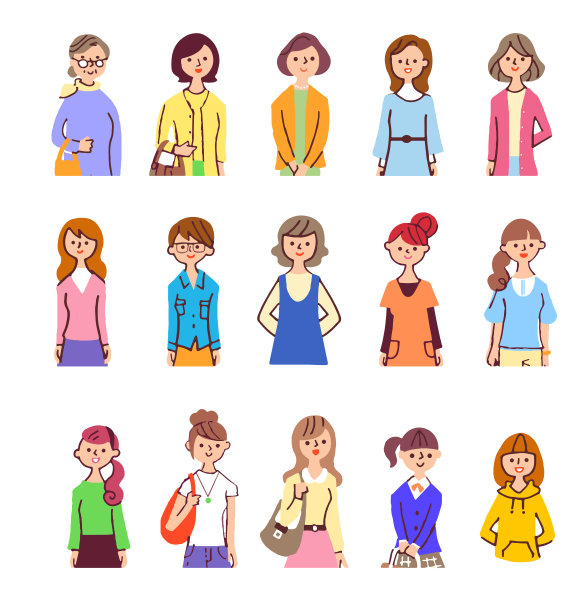 一组不同年龄的日本女性图片下载