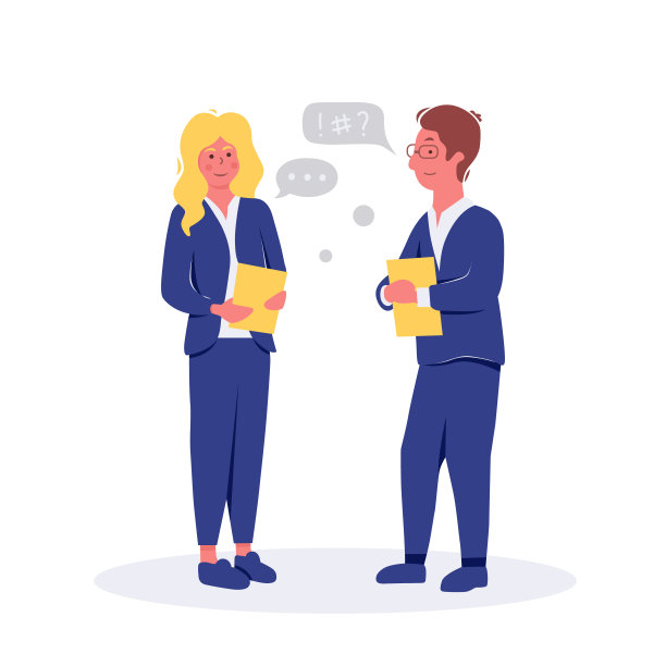 商务人士的交谈和讨论。商家用语音聊天气泡聊天矢量图进行讨论。图片下载