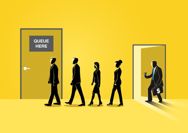 商业人士排队关门图片下载
