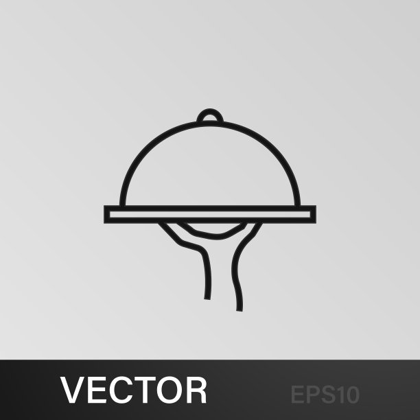 餐厅托盘图标。婚礼元素的移动概念和web应用插图。细线图标用于网站设计和开发，应用程序开发。溢价图标图片下载